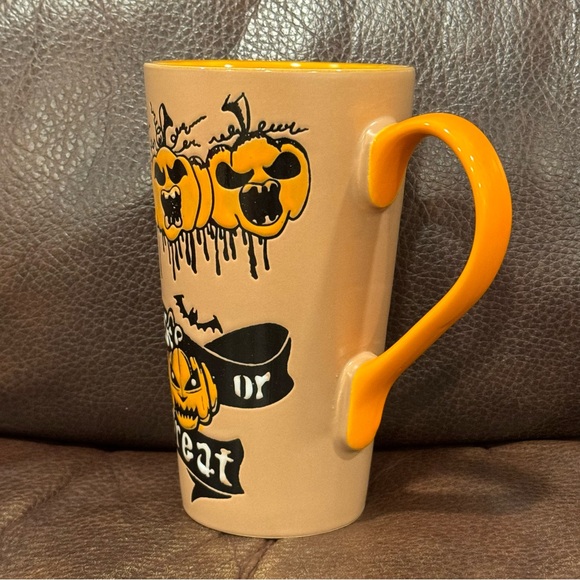 Trick or Treat Spooky Jack O’ Lanterns Vintage Style Halloween Latte Mug - Picture 6 of 12